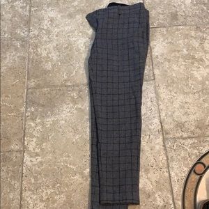 Theory Plaid Grey Blue Pants